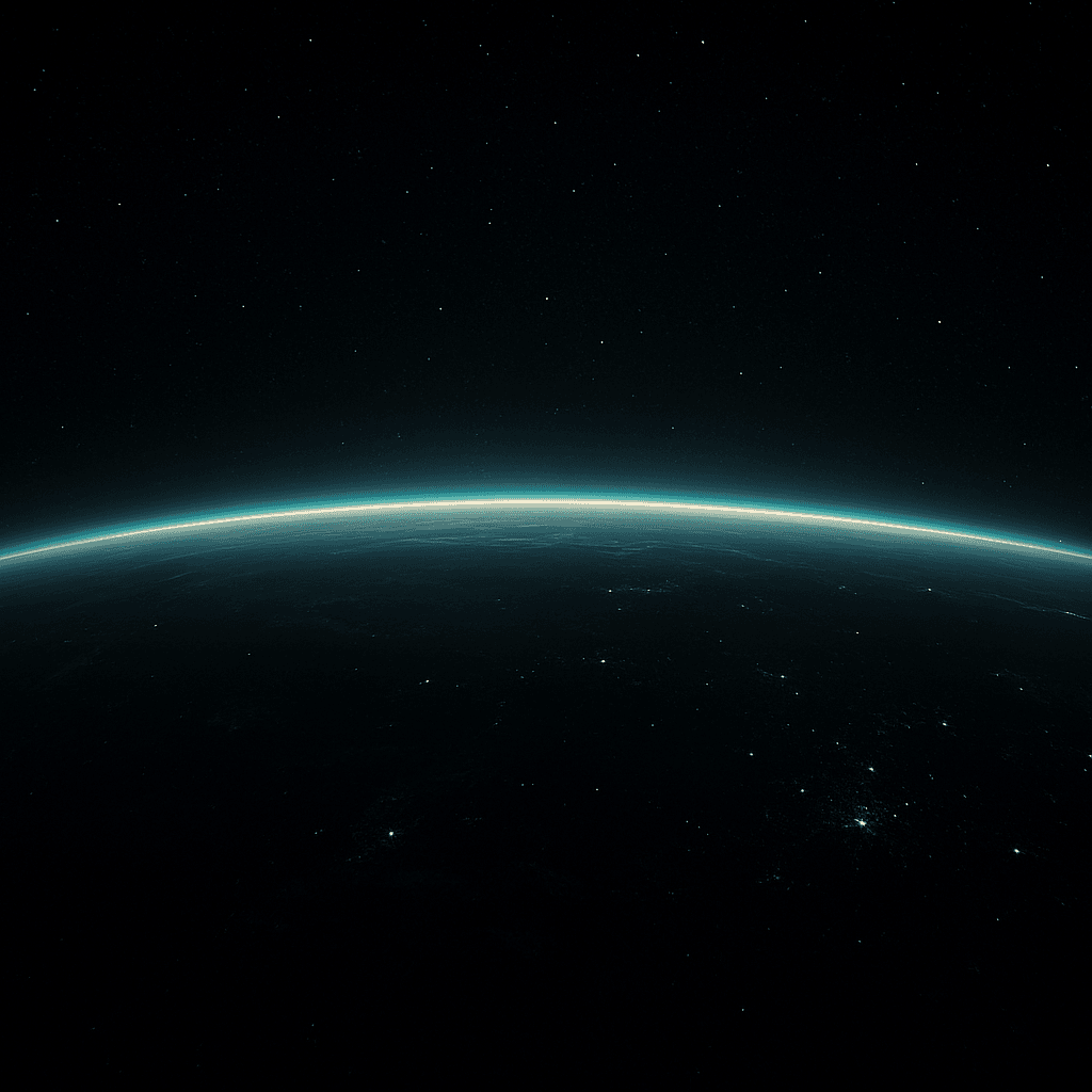 Earth's limb from orbit, used as planetary-defense context.